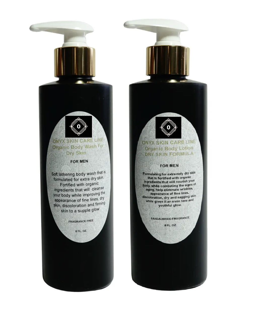 DUO BODY CARE SYSTEM FOR DRY SKIN- Six Fragrances - for Men Onyx Skin Care Line