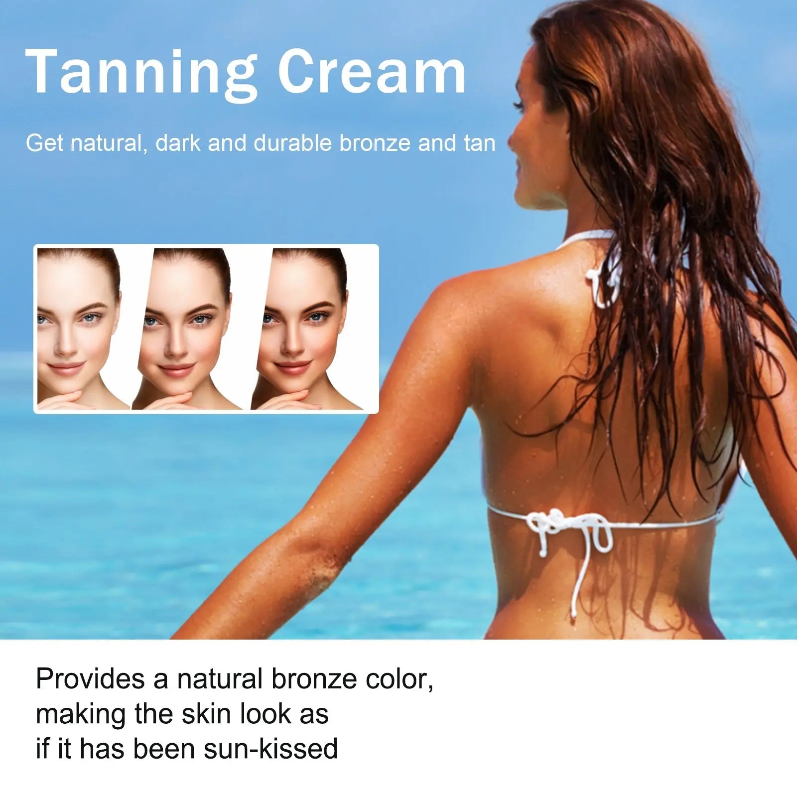 EELHOE Tanning Cream, Outdoor Beach Tanning Help Wheat Tan Moisturizing Black Lotion American Smart