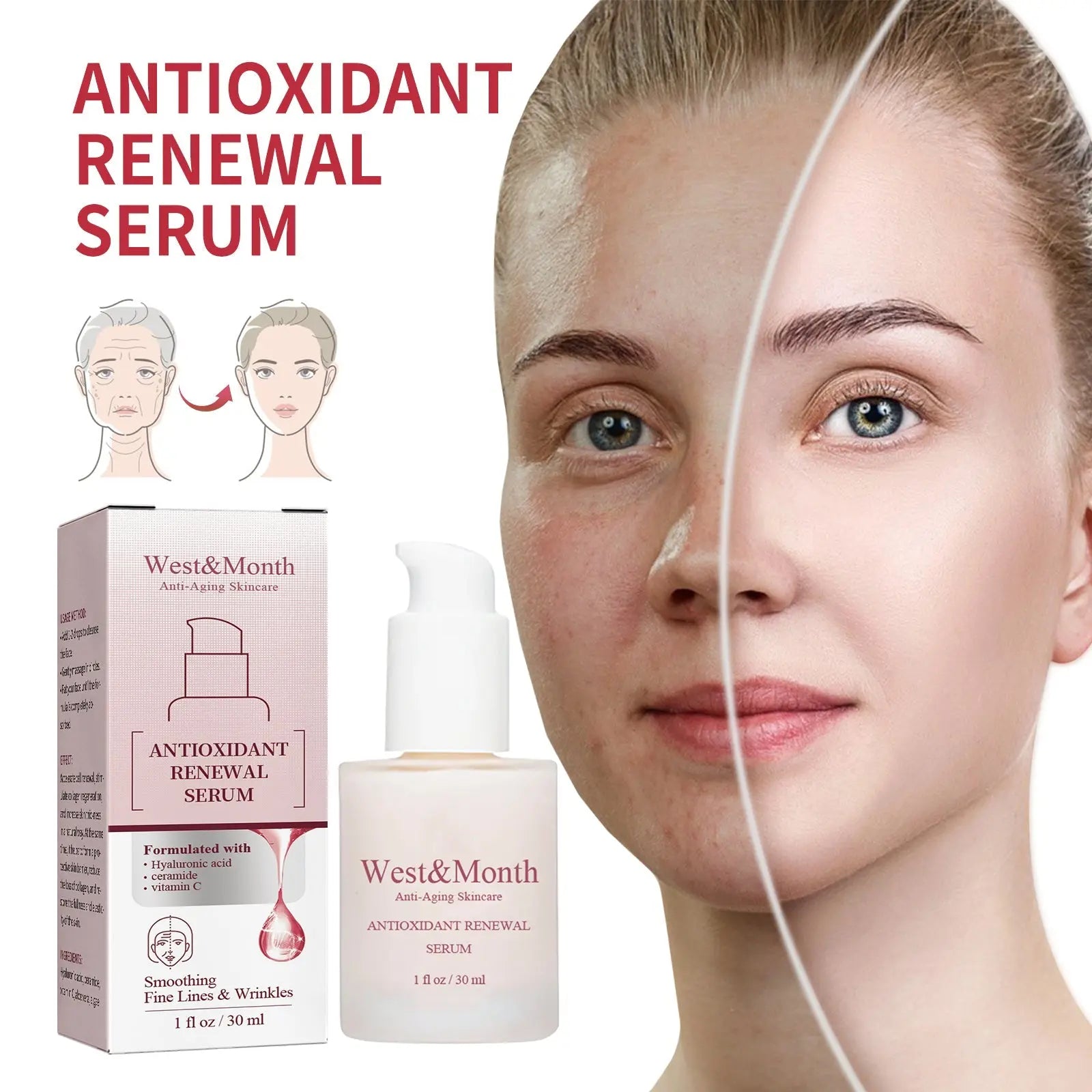 Antioxidant Renewal Serum, Tighten Facial Skin, Lighten Lines, Moisturize And Prevent Aging Serum V.I.P Digital Presence