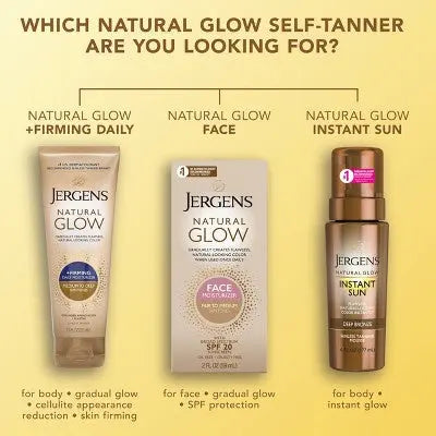 Jergens Natural Glow Skin Firming Moisturizer/Sunless Self Tanning Medium To Tan 7.5 fl oz - Imperfect Container This is Beauty US