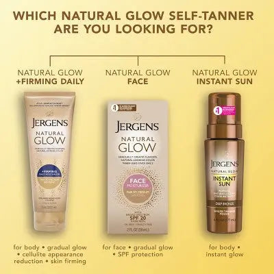 Jergens Natural Glow Skin Firming Moisturizer + Sunless Self Tanning Lotion Fair to Medium 7.5 fl oz - New This is Beauty US