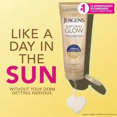 Jergens Natural Glow Skin Firming Moisturizer + Sunless Self Tanning Lotion Fair to Medium 7.5 fl oz - New This is Beauty US