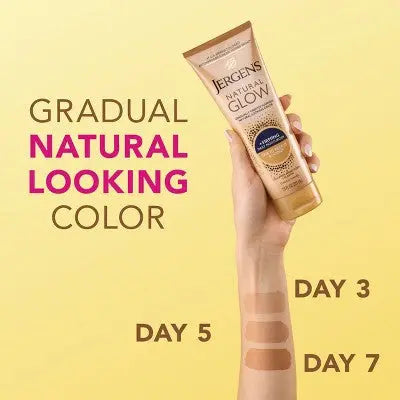 Jergens Natural Glow Skin Firming Moisturizer + Sunless Self Tanning Lotion Fair to Medium 7.5 fl oz - New This is Beauty US