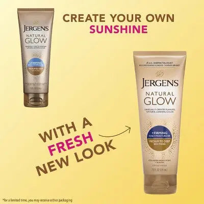 Jergens Natural Glow Skin Firming Moisturizer/Sunless Self Tanning Medium To Tan 7.5 fl oz - Imperfect Container This is Beauty US