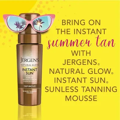 Jergens Natural Glow Instant Moisturizing Self Tanner Tanning Foam Deep Bronze 6 fl oz - New This is Beauty US