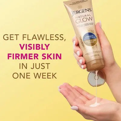 Jergens Natural Glow Skin Firming Moisturizer/Sunless Self Tanning Medium To Tan 7.5 fl oz - Imperfect Container This is Beauty US