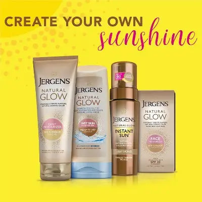 Jergens Glow Moisturizer & Self Tanner SPF 20 2 fl oz Fair to Medium - Imperfect Box This is Beauty US