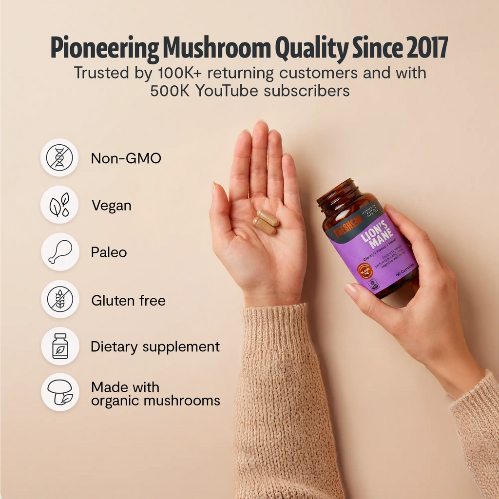 Organic Lion’s Mane Capsules FreshCap Mushrooms
