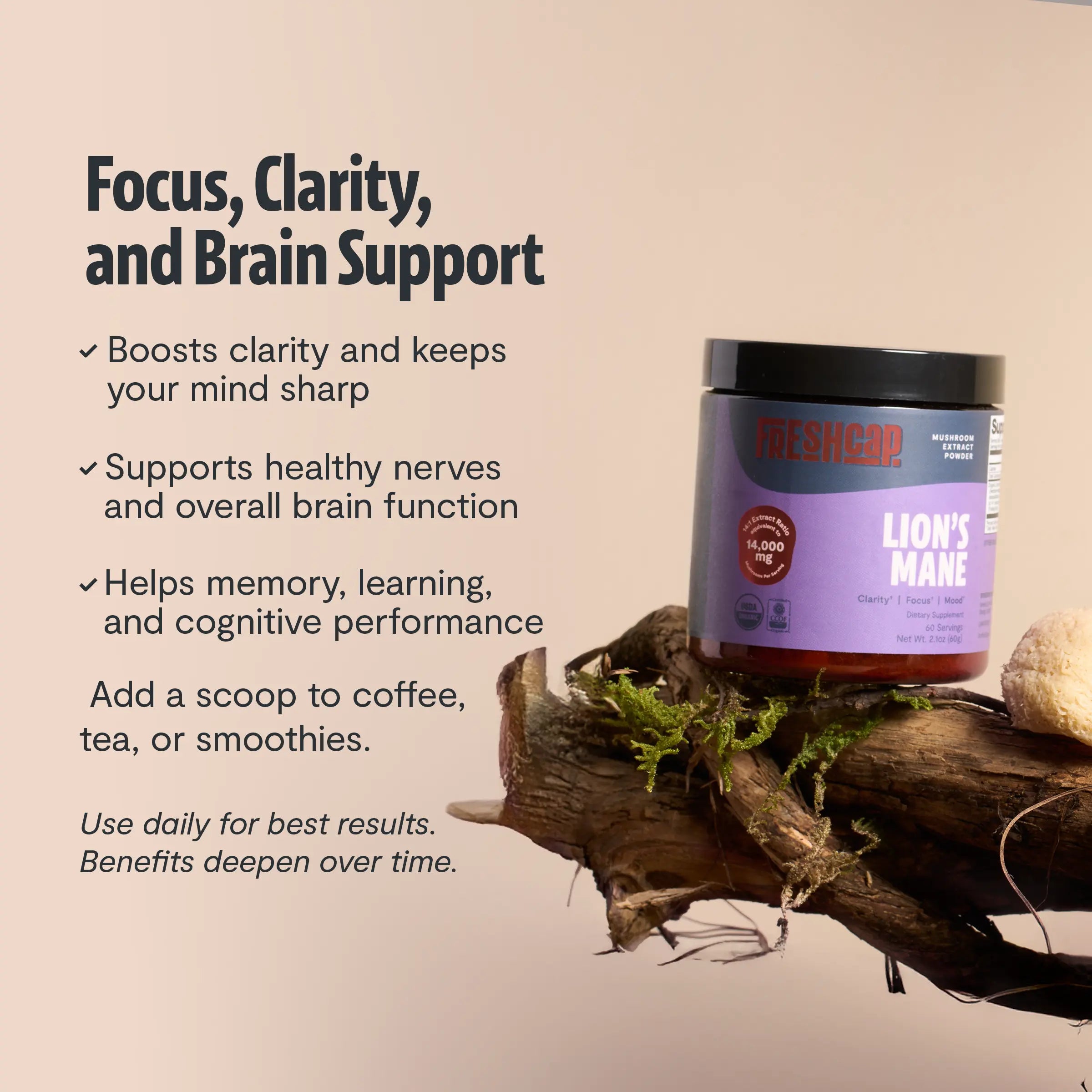 Organic Mushroom Complex Supplement Capsules FreshCap Mushrooms