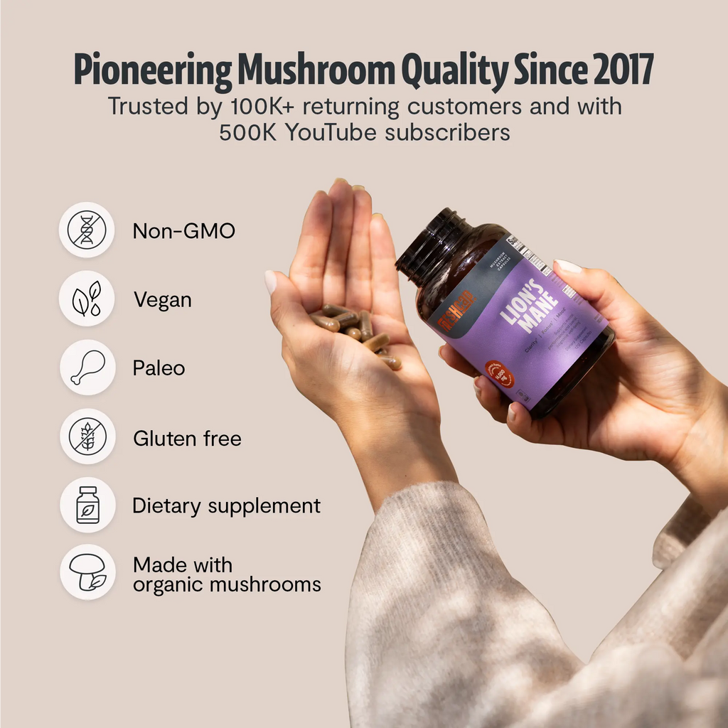 Organic Lion’s Mane Capsules FreshCap Mushrooms