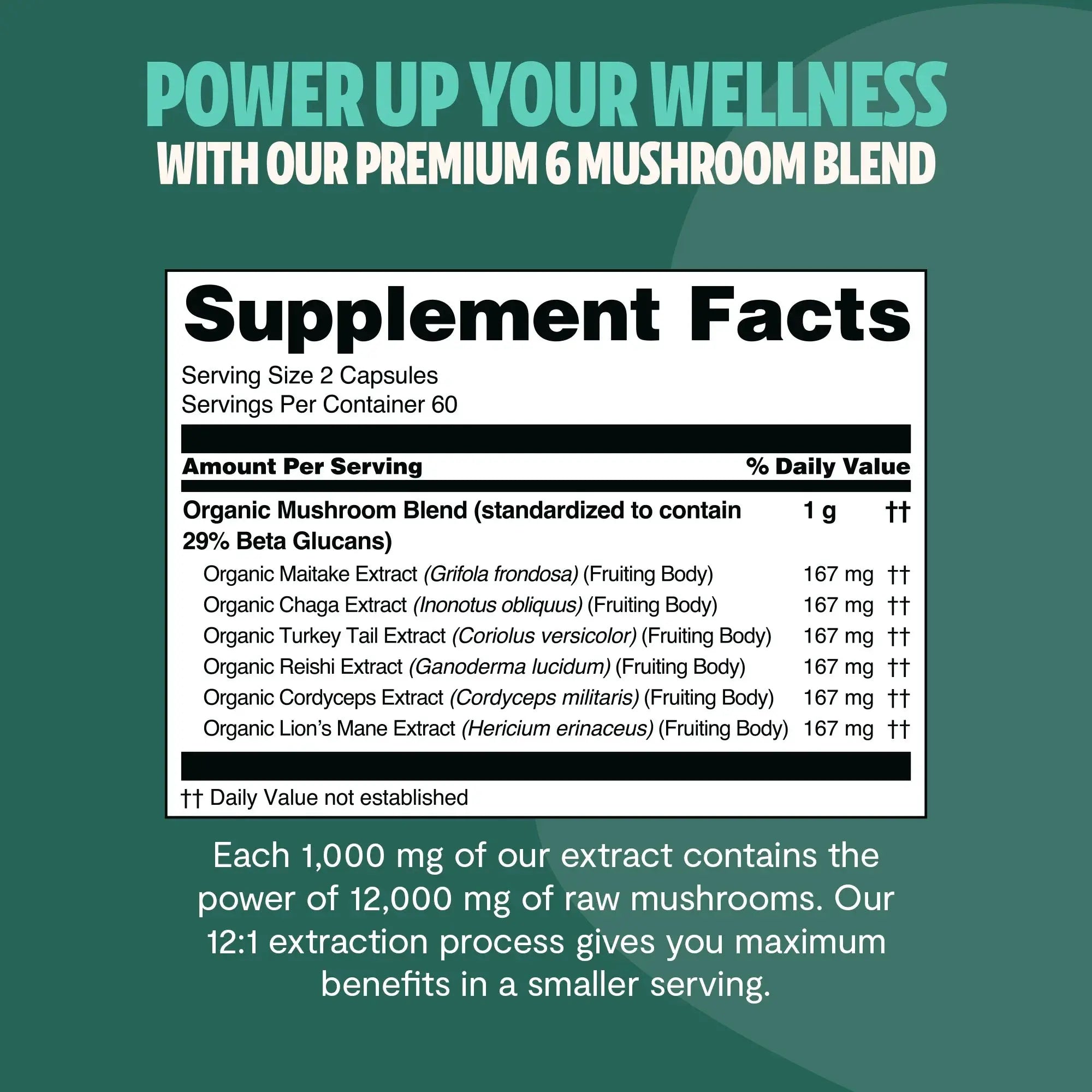 Organic Mushroom Complex Supplement Capsules FreshCap Mushrooms