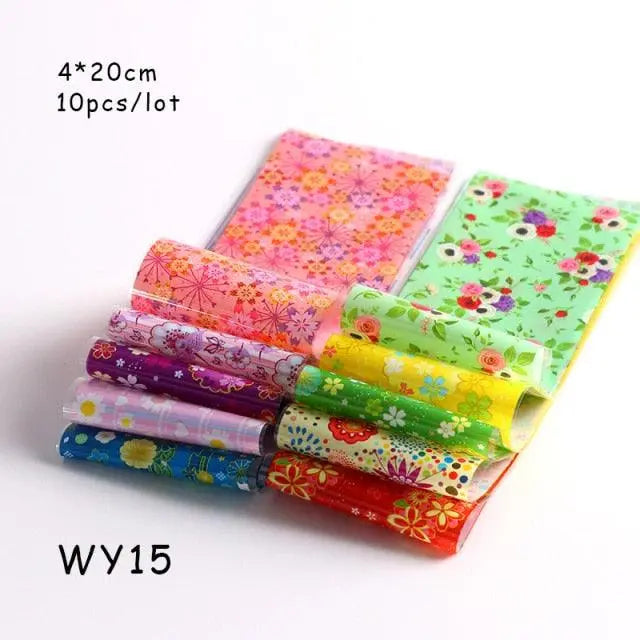 Holographic Nail Foil Transfer Set Sticker Decal Nail Art Foils Designer Marble Nail Decoration Sliders Wraps Manicure  Women Kids Girls Manicure Decoration Nail Art Supplies 3D Self-Adhesive Nail Decals Designer Nail Stickers for Acrylic Nails Stevvex