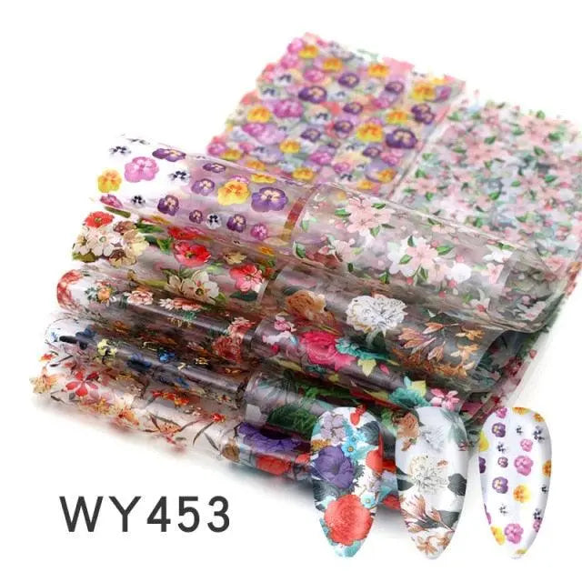 Holographic Nail Foil Transfer Set Sticker Decal Nail Art Foils Designer Marble Nail Decoration Sliders Wraps Manicure  Women Kids Girls Manicure Decoration Nail Art Supplies 3D Self-Adhesive Nail Decals Designer Nail Stickers for Acrylic Nails Stevvex