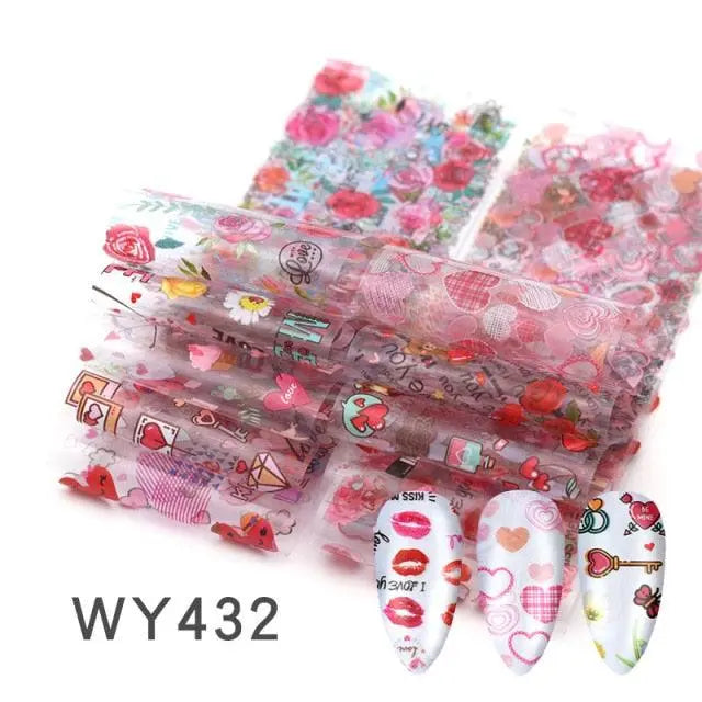 Holographic Nail Foil Transfer Set Sticker Decal Nail Art Foils Designer Marble Nail Decoration Sliders Wraps Manicure  Women Kids Girls Manicure Decoration Nail Art Supplies 3D Self-Adhesive Nail Decals Designer Nail Stickers for Acrylic Nails Stevvex