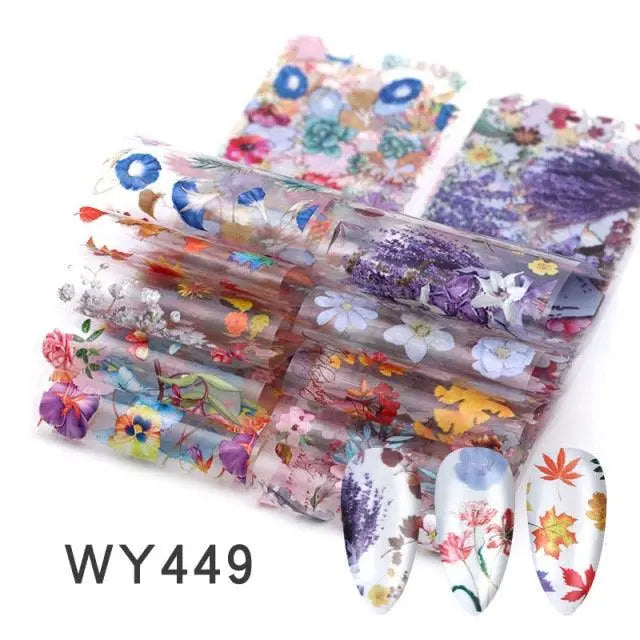 Holographic Nail Foil Transfer Set Sticker Decal Nail Art Foils Designer Marble Nail Decoration Sliders Wraps Manicure  Women Kids Girls Manicure Decoration Nail Art Supplies 3D Self-Adhesive Nail Decals Designer Nail Stickers for Acrylic Nails Stevvex