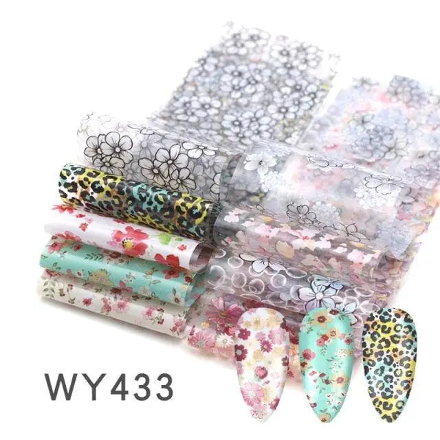Holographic Nail Foil Transfer Set Sticker Decal Nail Art Foils Designer Marble Nail Decoration Sliders Wraps Manicure  Women Kids Girls Manicure Decoration Nail Art Supplies 3D Self-Adhesive Nail Decals Designer Nail Stickers for Acrylic Nails Stevvex