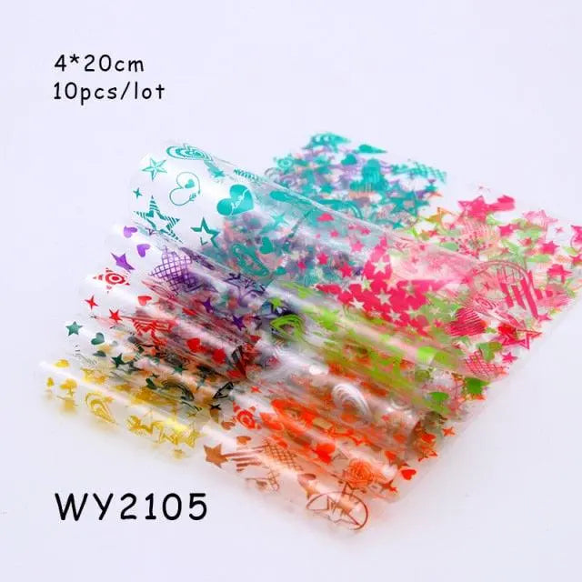 Holographic Nail Foil Transfer Set Sticker Decal Nail Art Foils Designer Marble Nail Decoration Sliders Wraps Manicure  Women Kids Girls Manicure Decoration Nail Art Supplies 3D Self-Adhesive Nail Decals Designer Nail Stickers for Acrylic Nails Stevvex