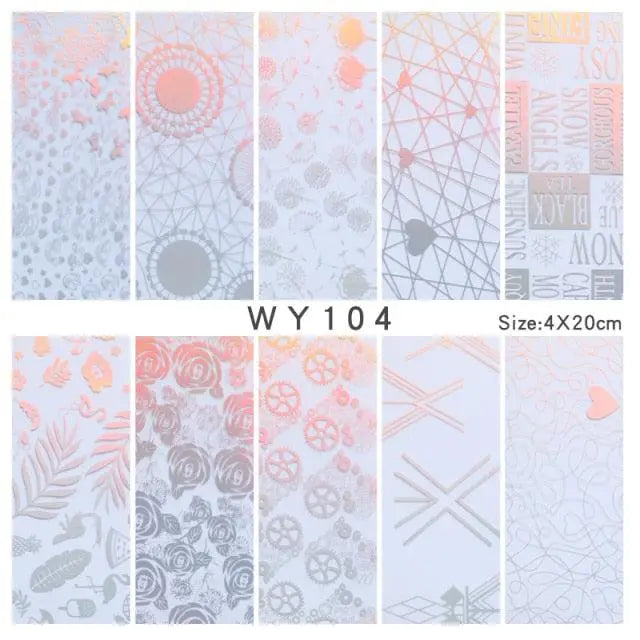 Holographic Nail Foil Transfer Set Sticker Decal Nail Art Foils Designer Marble Nail Decoration Sliders Wraps Manicure  Women Kids Girls Manicure Decoration Nail Art Supplies 3D Self-Adhesive Nail Decals Designer Nail Stickers for Acrylic Nails Stevvex
