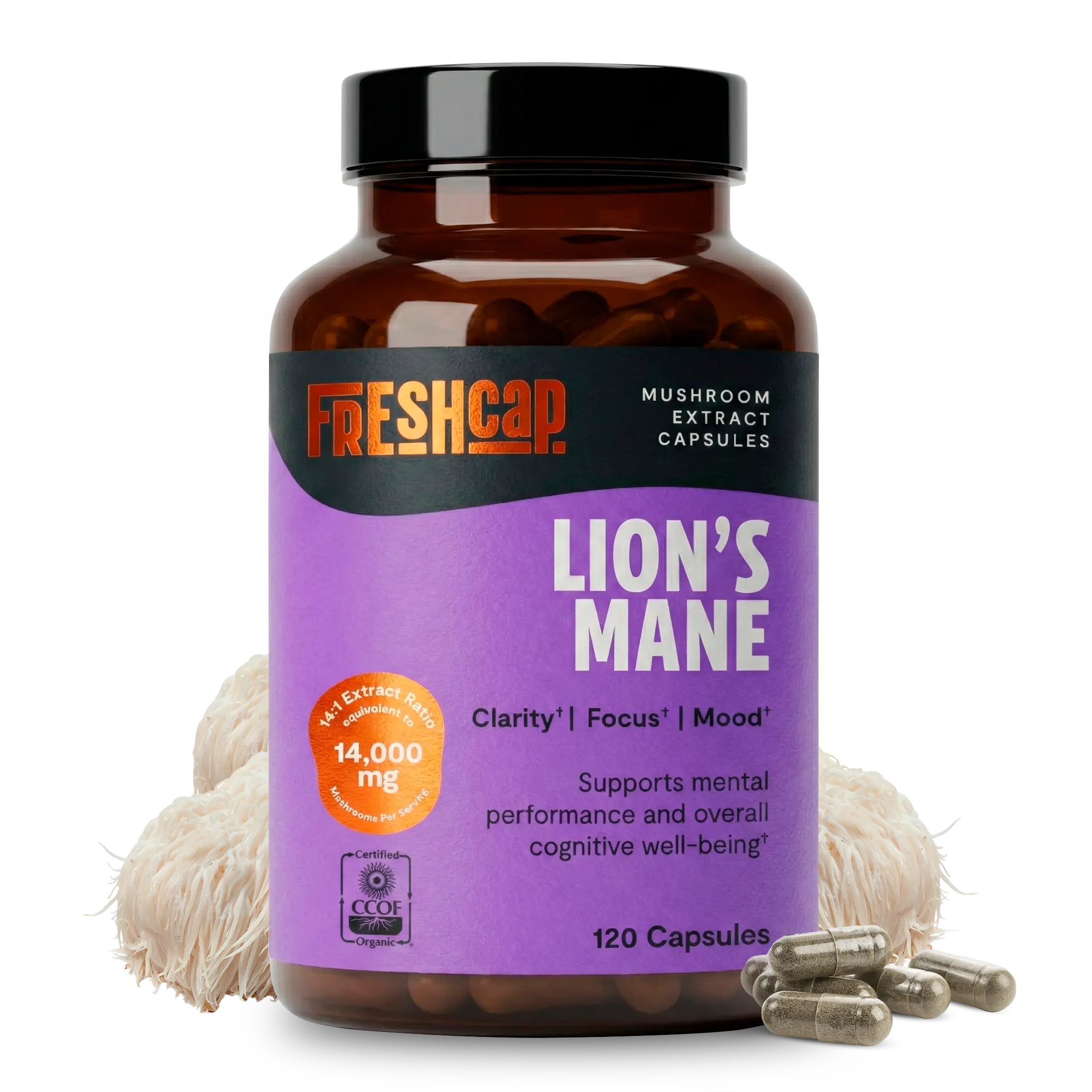 Organic Lion’s Mane Capsules FreshCap Mushrooms