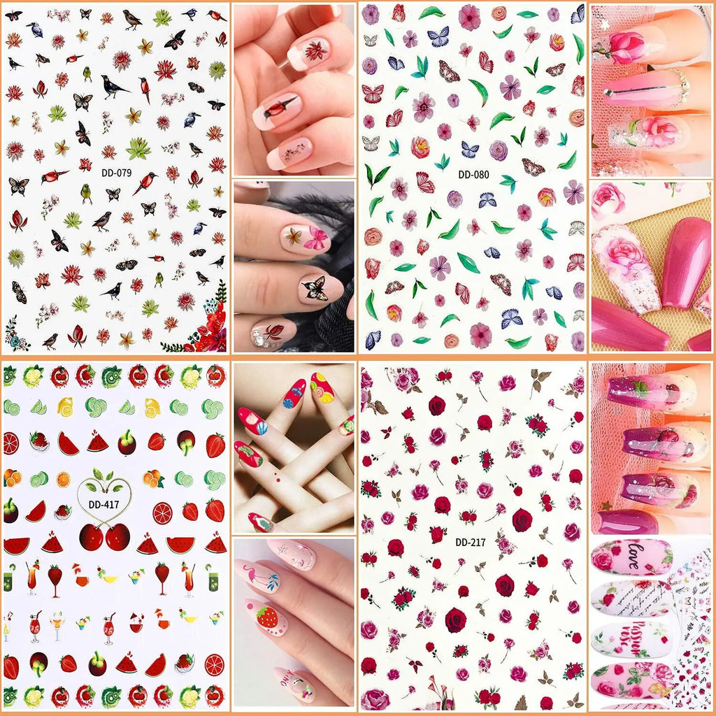 JOYJULY Nail Art Brushes Kit with Rhinestones Stickers Glitters Multi Deal US