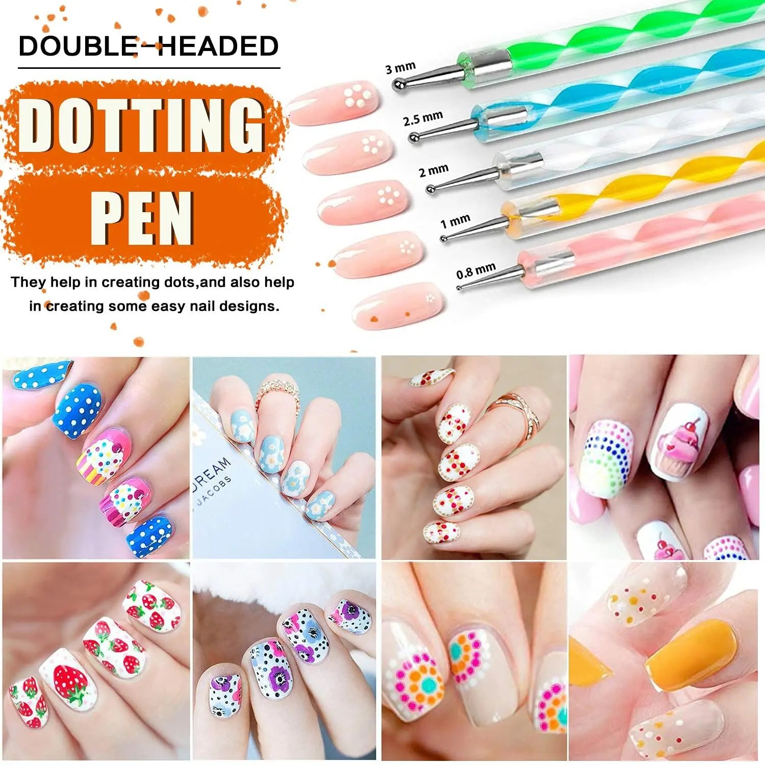 JOYJULY Nail Art Brushes Kit with Rhinestones Stickers Glitters Multi Deal US