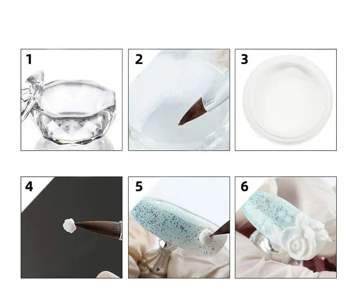 cutegodess Nail Art Brush 6PCS Nylon Wood Handle Acrylic Manicure Bronze Deal US
