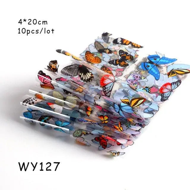 Holographic Nail Foil Transfer Set Sticker Decal Nail Art Foils Designer Marble Nail Decoration Sliders Wraps Manicure  Women Kids Girls Manicure Decoration Nail Art Supplies 3D Self-Adhesive Nail Decals Designer Nail Stickers for Acrylic Nails Stevvex