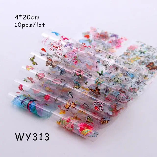 Holographic Nail Foil Transfer Set Sticker Decal Nail Art Foils Designer Marble Nail Decoration Sliders Wraps Manicure  Women Kids Girls Manicure Decoration Nail Art Supplies 3D Self-Adhesive Nail Decals Designer Nail Stickers for Acrylic Nails Stevvex