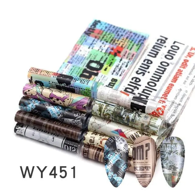 Holographic Nail Foil Transfer Set Sticker Decal Nail Art Foils Designer Marble Nail Decoration Sliders Wraps Manicure  Women Kids Girls Manicure Decoration Nail Art Supplies 3D Self-Adhesive Nail Decals Designer Nail Stickers for Acrylic Nails Stevvex
